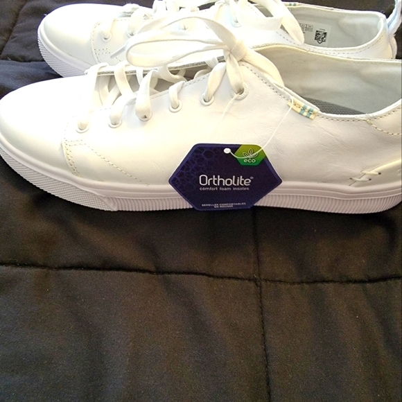 NWT Tom's Trvl Lite/Ortho Lite white tennis shoe, size 8.5 - Picture 2 of 5